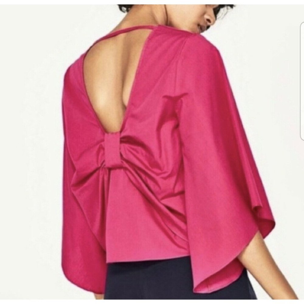 ZARA -Flare Angel Sleeve Cut Out Open Low Back Top